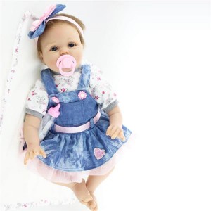 22" Beautiful Simulation Baby Girl Reborn Baby Doll in Skirt