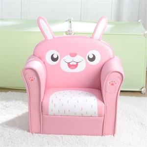 Children's Single Sofa Cute Series Rabbit Model American Standard Pu Dark Pink